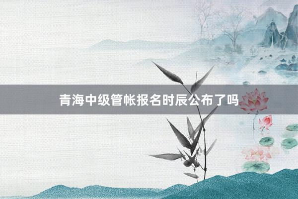 青海中级管帐报名时辰公布了吗