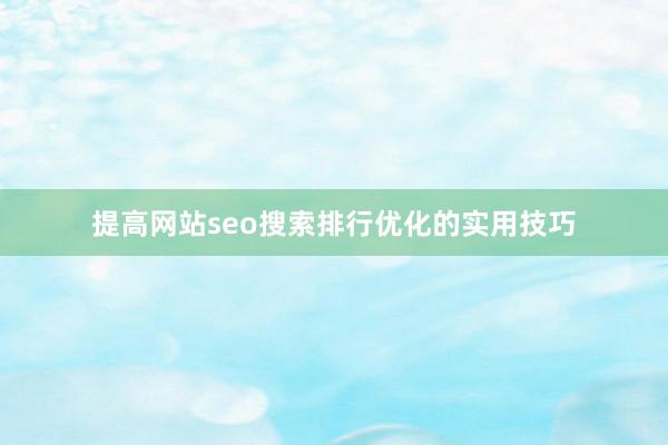 提高网站seo搜索排行优化的实用技巧