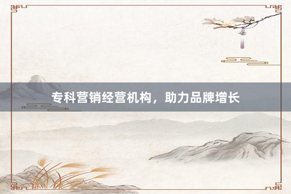 专科营销经营机构，助力品牌增长