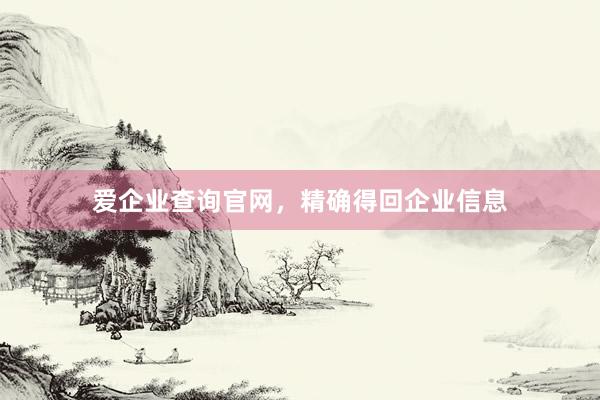 爱企业查询官网，精确得回企业信息